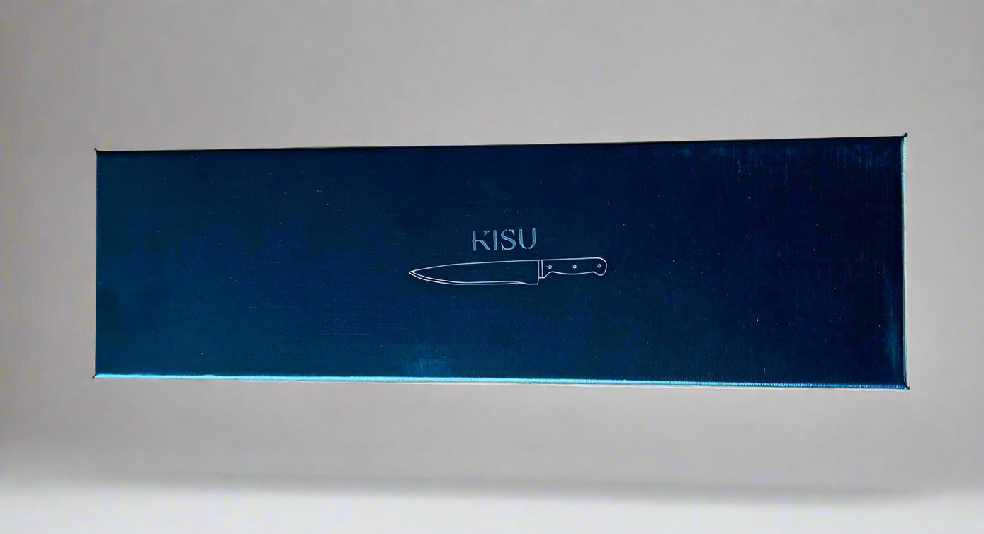 Hand-forged Chinese cleaver in elegant black box.