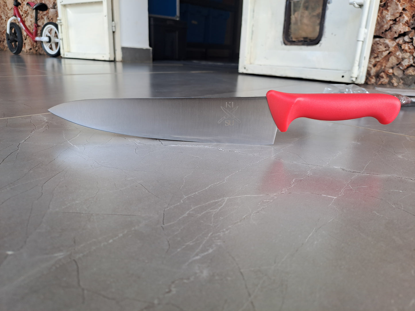 Commercial 10" Chef Knife — Red Handle