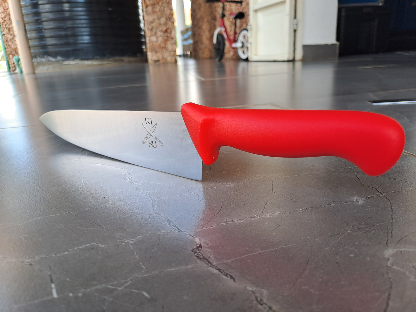 Commercial 10" Chef Knife — Red Handle