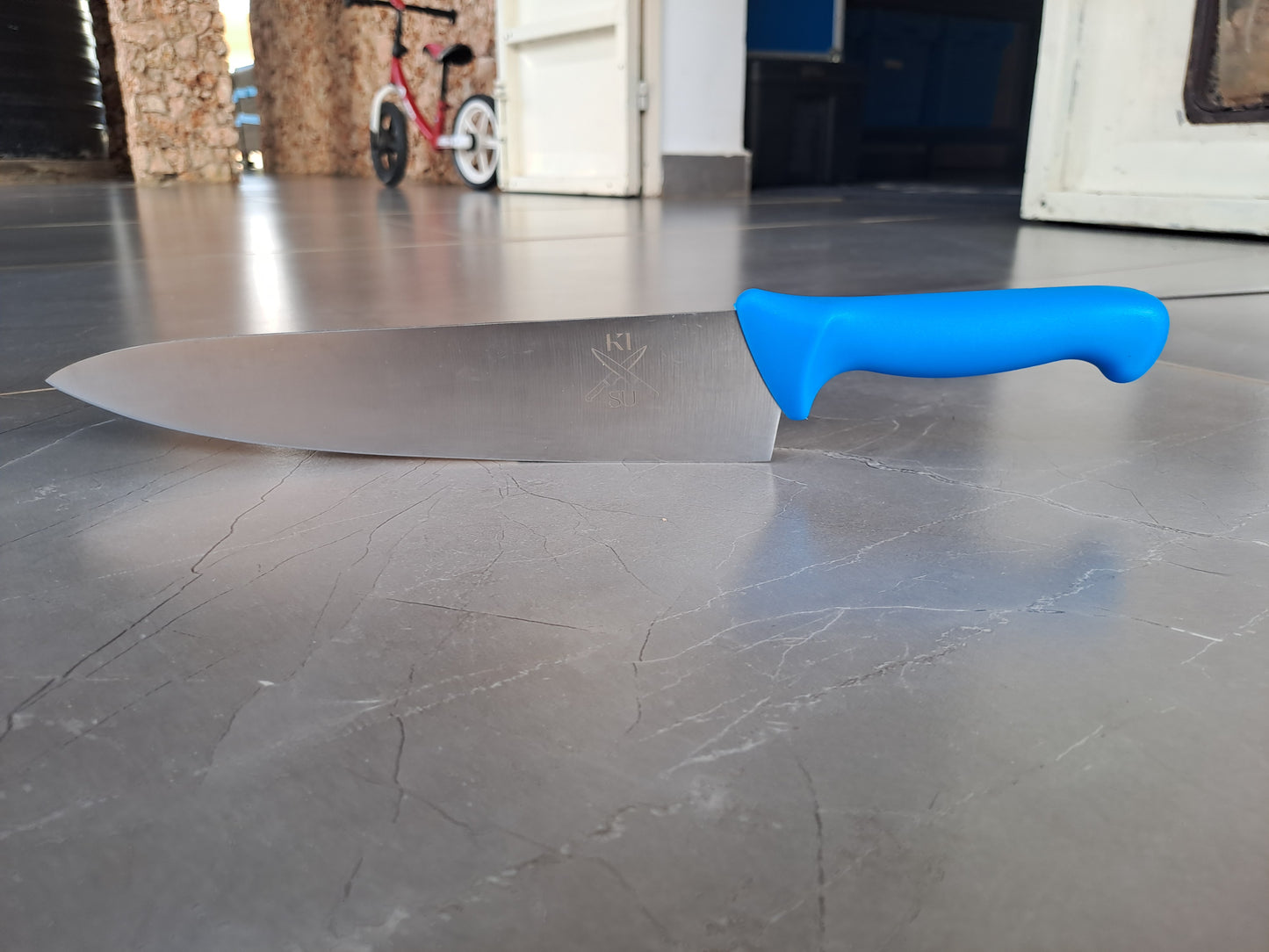 Commercial 10" Chef Knife — Blue Handle