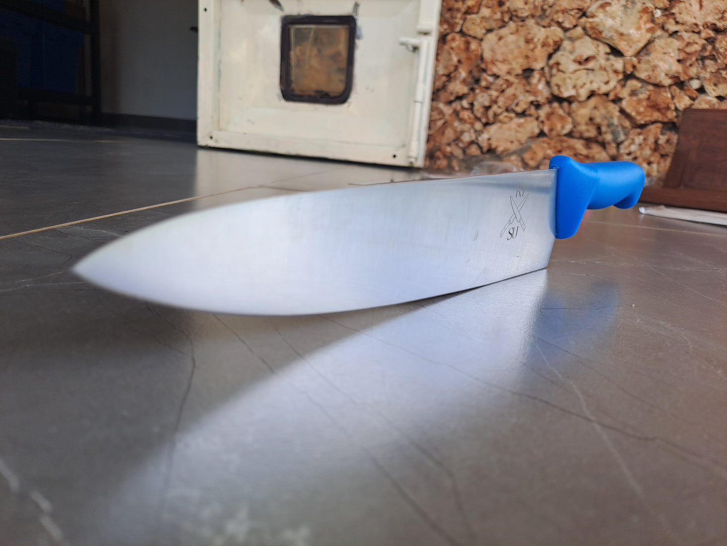 Commercial 10" Chef Knife — Blue Handle